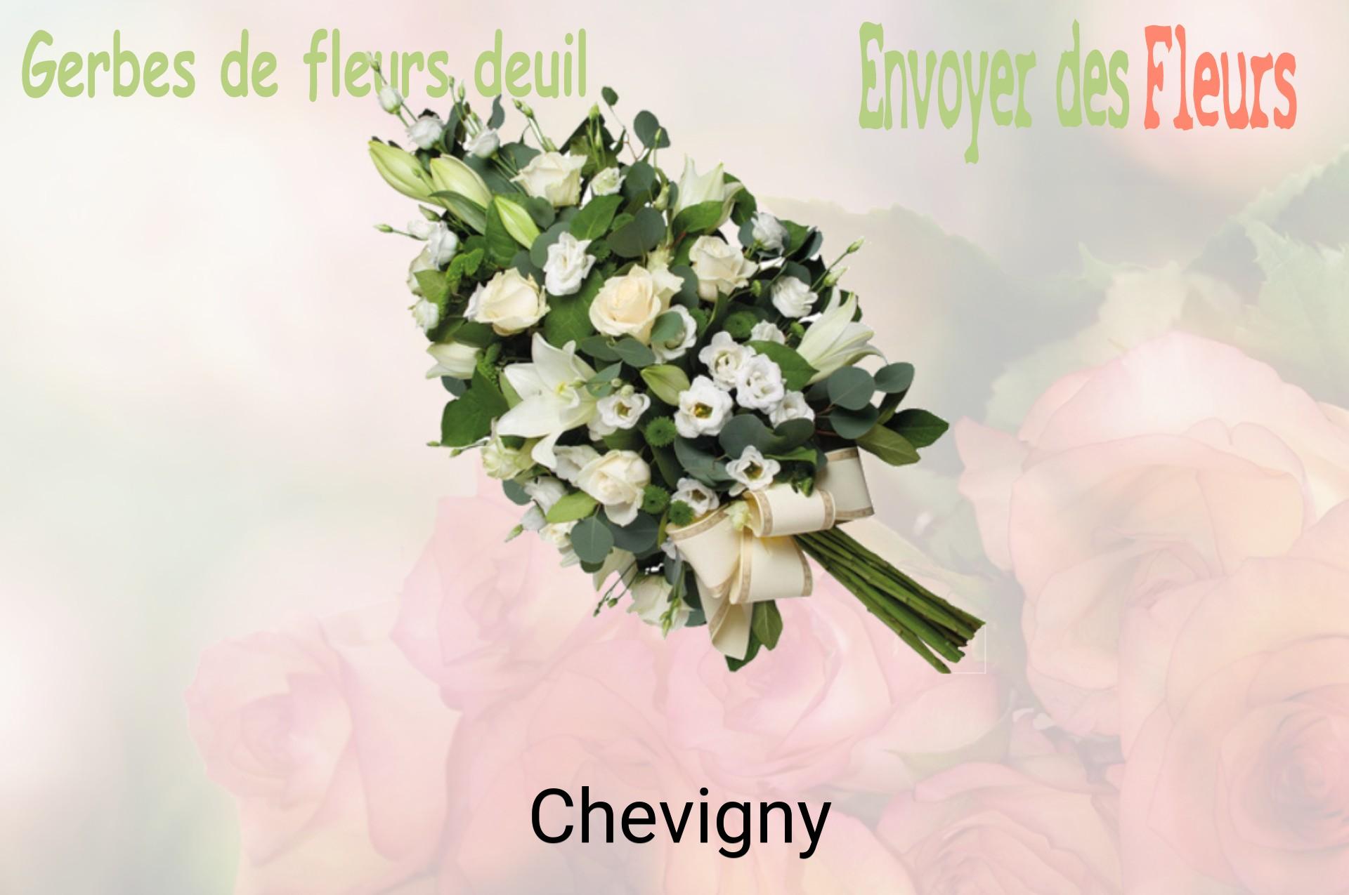 Gerbe de fleurs de deuil livrée à Chevigny